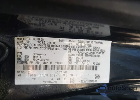 2016 Ford Focus Se from USA, damaged, VIN 1FADP3K22GL352217